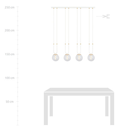 Emibig Emibig Lampe suspendue Aarhus 92cm avec 4 lampes E14 en verre transparent - Idéale pour créer une atmosphère chaleureuse dans n'importe quelle pièce