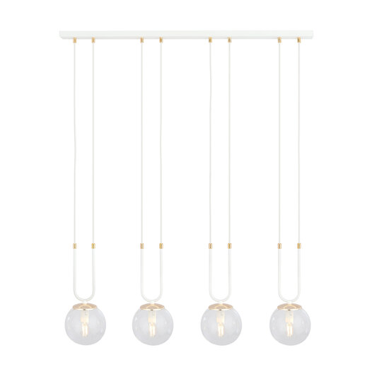 Emibig Emibig Aarhus 92cm brede pendellamp met 4 lampen E14 transparant glas - Perfect voor sfeervolle verlichting in elke ruimte