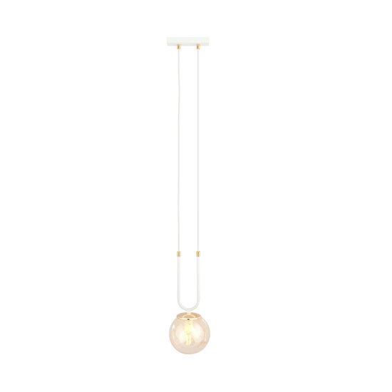 Emibig Emibig Aarhus white hanging lamp with amber glass E14 15 cm diameter - Create a warm atmosphere in your home