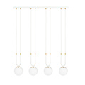 Emibig Emibig Aarhus 4 lámpara blanca con vidrio opal blanco E14 gran lámpara colgante 92 cm de ancho - Iluminación perfecta para tu espacio vital