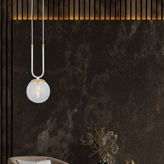 Emibig Emibig Aarhus hanging lamp white with transparent glass E14 15 cm diameter - Ideal lighting for any space