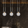 Emibig Emibig Aarhus blanche 3 lampes suspension avec verre ambre E14 70 cm de large - Idéale pour un intérieur élégant