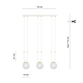 Emibig Emibig Aarhus blanche 3 lampes suspension avec verre ambre E14 70 cm de large - Idéale pour un intérieur élégant