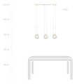 Emibig Emibig Aarhus blanche 3 lampes suspension avec verre ambre E14 70 cm de large - Idéale pour un intérieur élégant