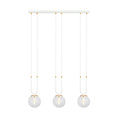 Emibig Emibig Aarhus weiße 3-flammige Pendelleuchte mit bernsteinfarbenem Glas E14, 70 cm Breite - Ideal für stilvolle Innenräume