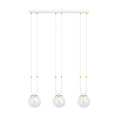Emibig Emibig Aarhus blanca lámpara colgante de 3 luces con vidrio ámbar E14 70 cm de ancho - Ideal para interiores elegantes