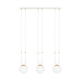 Emibig Emibig Aarhus 3 lámpara blanca con vidrio blanco E14 lámpara colgante larga 70 cm de ancho - Ideal para crear un ambiente acogedor en cualquier habitación