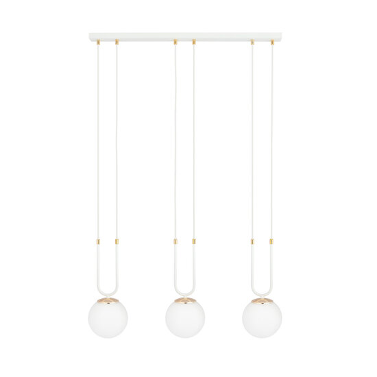 Emibig Emibig Aarhus 3 Lampe weiß mit weißem Glas E14 lange Hängelampe 70 cm Breite - Ideal für eine gemütliche Atmosphäre in jedem Raum
