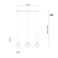Emibig Emibig Aarhus 3 Lampe weiß mit weißem Glas E14 lange Hängelampe 70 cm Breite - Ideal für eine gemütliche Atmosphäre in jedem Raum