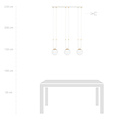 Emibig Emibig Aarhus 3 lámpara blanca con vidrio blanco E14 lámpara colgante larga 70 cm de ancho - Ideal para crear un ambiente acogedor en cualquier habitación