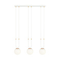 Emibig Emibig Aarhus 3 lamp white with white glass E14 long hanging lamp 70 cm width - Ideal for creating a cozy atmosphere in any room