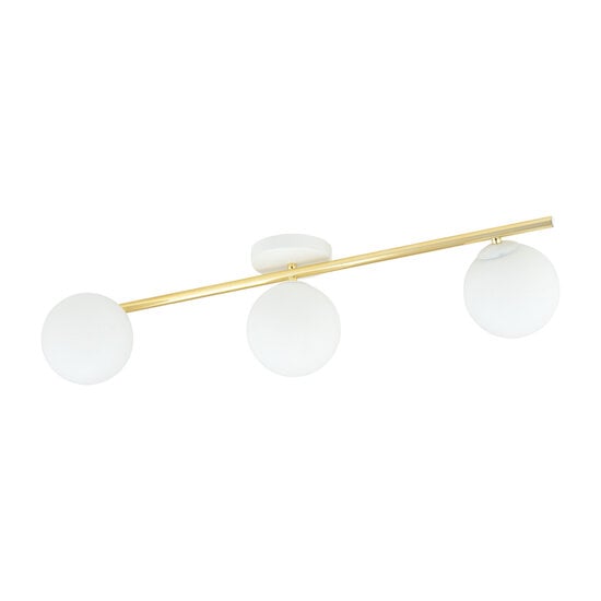 Emibig Emibig Design ceiling lamp 3x E14 white with brass and frosted glass bulbs - Ideal for a stylish ambiance