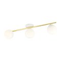 Emibig Emibig Design plafondlamp 3x E14 wit met messing en melkglas bollen - Perfect voor een stijlvolle ambiance