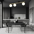 Emibig Emibig Black and brass ceiling lamp 3x E14 glass matt white balls - Illuminate your space with elegance