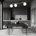Emibig Emibig Zwart en messing plafondlamp 3x E14 glazen matwitte bollen - Verlicht uw interieur met stijl