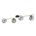 Emibig Emibig Ceiling lighting 4x E14 black with brass and smoked glass bulbs - Create a cozy atmosphere in your space