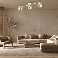 Emibig Emibig Ceiling lighting 3x E14 white with brass and smoked glass bulbs - Create a stylish atmosphere in your space