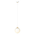 Emibig Emibig 1 bol hangend wit met messing en melkglas - Eenvoudige elegantie voor elke ruimte