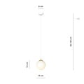 Emibig Emibig 1 ball hanging white with brass and frosted glass - Simple elegance for any space