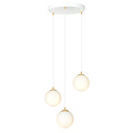 Emibig Emibig 3 bollen hanglamp wit met messing en wit glas - Perfecte sfeerverlichting voor elke ruimte
