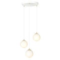 Emibig Emibig lámpara colgante de 3 bolas blanca con latón y vidrio blanco - Perfecta para crear un ambiente cálido