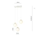 Emibig Emibig lámpara colgante de 3 bolas blanca con latón y vidrio blanco - Perfecta para crear un ambiente cálido
