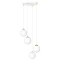 Emibig Emibig 4 bulbs pendant lamp white with brass and white glass - Perfect for any modern space