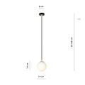 Emibig Emibig 1 ball hanging black with brass and frosted glass - Stylish lighting for any space