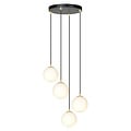 Emibig Emibig 4 bulbs pendant lamp black with brass and white glass - Elegant lighting for any space
