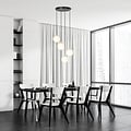 Emibig Emibig 4 bulbs pendant lamp black with brass and white glass - Elegant lighting for any space