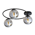 Emibig Emibig Lámpara de techo elegante 3xE14 negra con bombillas de vidrio ahumado - Iluminación elegante para cualquier interior
