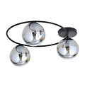 Emibig Emibig Plafonnier élégant 3xE14 noir avec ampoules en verre fumé - Éclairage élégant pour tout intérieur