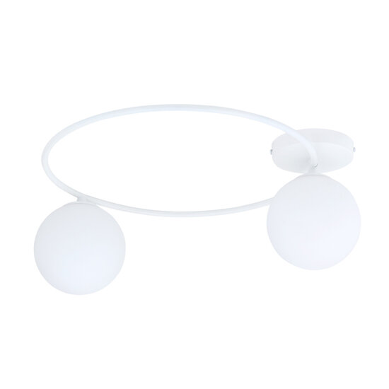 Emibig Emibig Knappe plafondlamp wit met witte glazen bollen 2x E14 - Perfecte verlichting voor elke ruimte