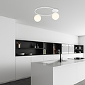 Emibig Emibig Lampe de plafond élégante blanche avec boules en verre blanches 2x E14 - Éclairage parfait pour chaque pièce