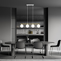 Emibig Emibig Longue lampe suspendue blanche et laiton 4x E14 ampoules en verre dépoli - Éclairage idéal pour chaque espace