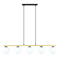 Emibig Emibig Enormously long black and brass hanging lamp 5x E14 frosted glass bulbs - Ideal for creating a stylish atmosphere