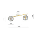 Emibig Emibig Plafondverlichting 2x E14 wit met messing en gerookt glas bollen - Perfecte verlichting voor elke ruimte
