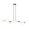 Emibig Emibig Pendant lamp brass and black with 8 white glass balls - Perfect lighting for any space