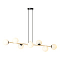 Emibig Emibig Lámpara colgante de latón y negro con 8 bolas de vidrio blanco - Iluminación perfecta para cualquier espacio