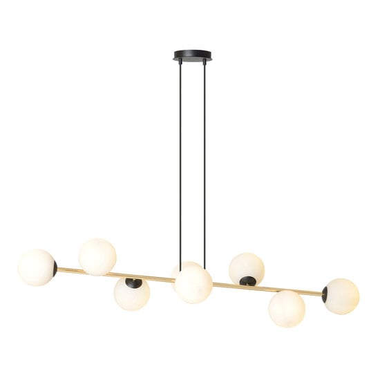 Emibig Emibig Pendant lamp brass and black with 8 white glass balls - Perfect lighting for any space