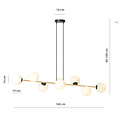 Emibig Emibig Suspension en laiton et noir avec 8 boules en verre blanc - Éclairage parfait pour chaque espace