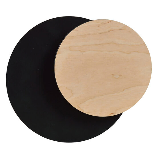 Emibig Emibig Kalmar noir avec lampe murale en bois cercle 1x G9 - Éclairage idéal pour votre intérieur