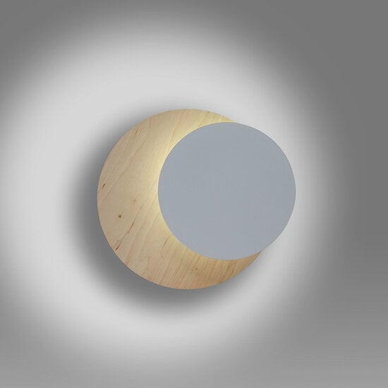 Emibig Emibig Applique murale Kalmar en bois avec cercle blanc 1x G9 - Créez une ambiance chaleureuse chez vous