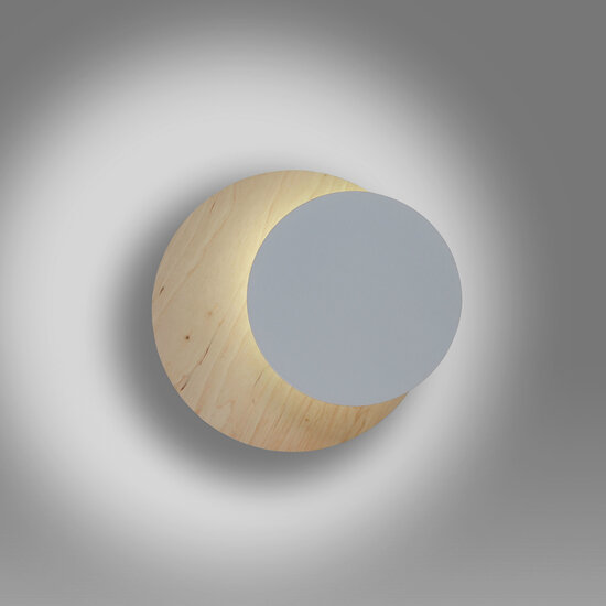 Emibig Emibig Kalmar wandlamp hout met wit cirkel 1x G9 - Creëer een gezellige sfeer in uw huis