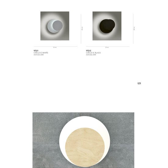Emibig Emibig Applique murale Kalmar en bois avec cercle blanc 1x G9 - Créez une ambiance chaleureuse chez vous