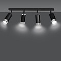Emibig Emibig Boras 4L zwarte plafondspot GU10 met chroom luxe afwerking - Perfect voor moderne interieurs