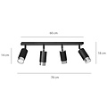 Emibig Emibig Boras 4L zwarte plafondspot GU10 met chroom luxe afwerking - Perfect voor moderne interieurs