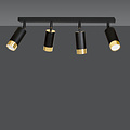 Emibig Emibig Boras 4L zwart met goud afwerking plafondspot richtbaar GU10 - Perfect voor moderne interieurs
