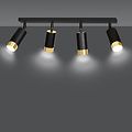 Emibig Emibig Boras 4L zwart met goud afwerking plafondspot richtbaar GU10 - Perfect voor moderne interieurs