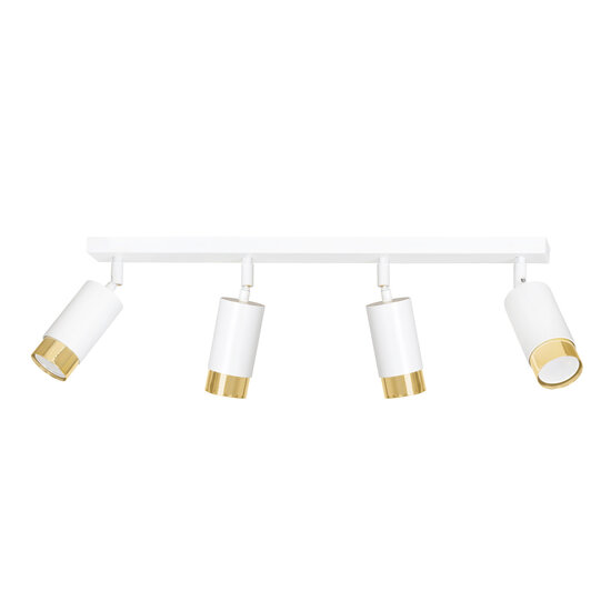 Emibig Emibig Boras 4L foco de techo blanco con acabado dorado orientable GU10 - Crea un ambiente elegante en tu espacio